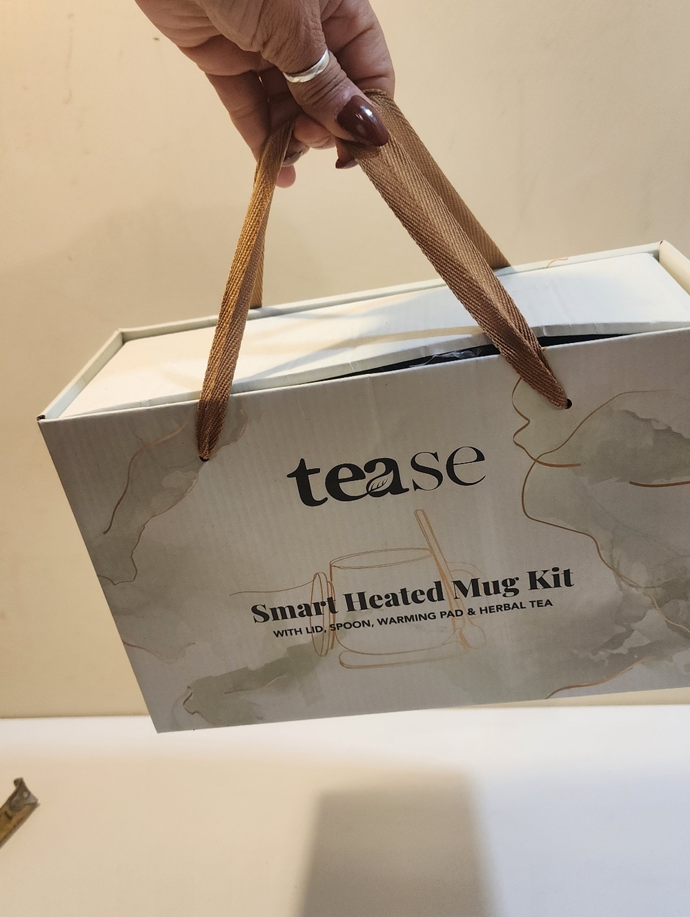 Tease Smart Heated Mug Kit Green With Golden Spoom New Im Box